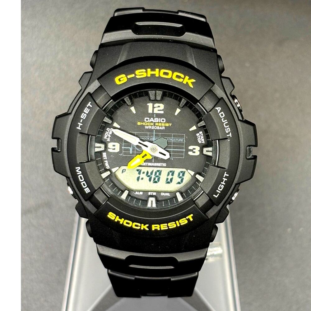 Casio G-Shock G-100-9CM Black Yellow Analog Digital 200M Men’s Watch